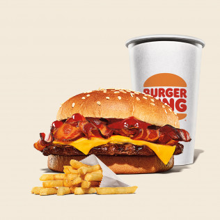 COMBO SINGLE BBQ BACON CHEESE BURGER